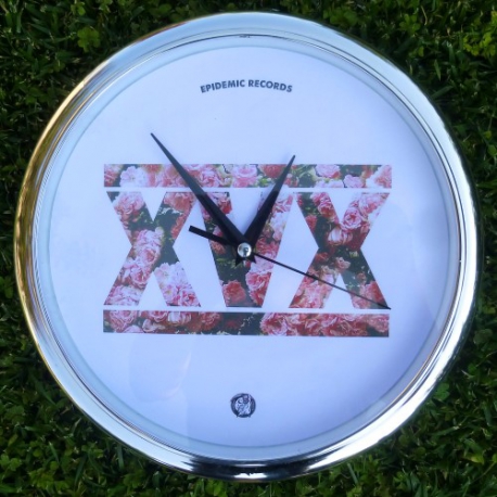 Epidemic Records - XVX (Rose) - Orologio A Muro (Cornice Argentata)